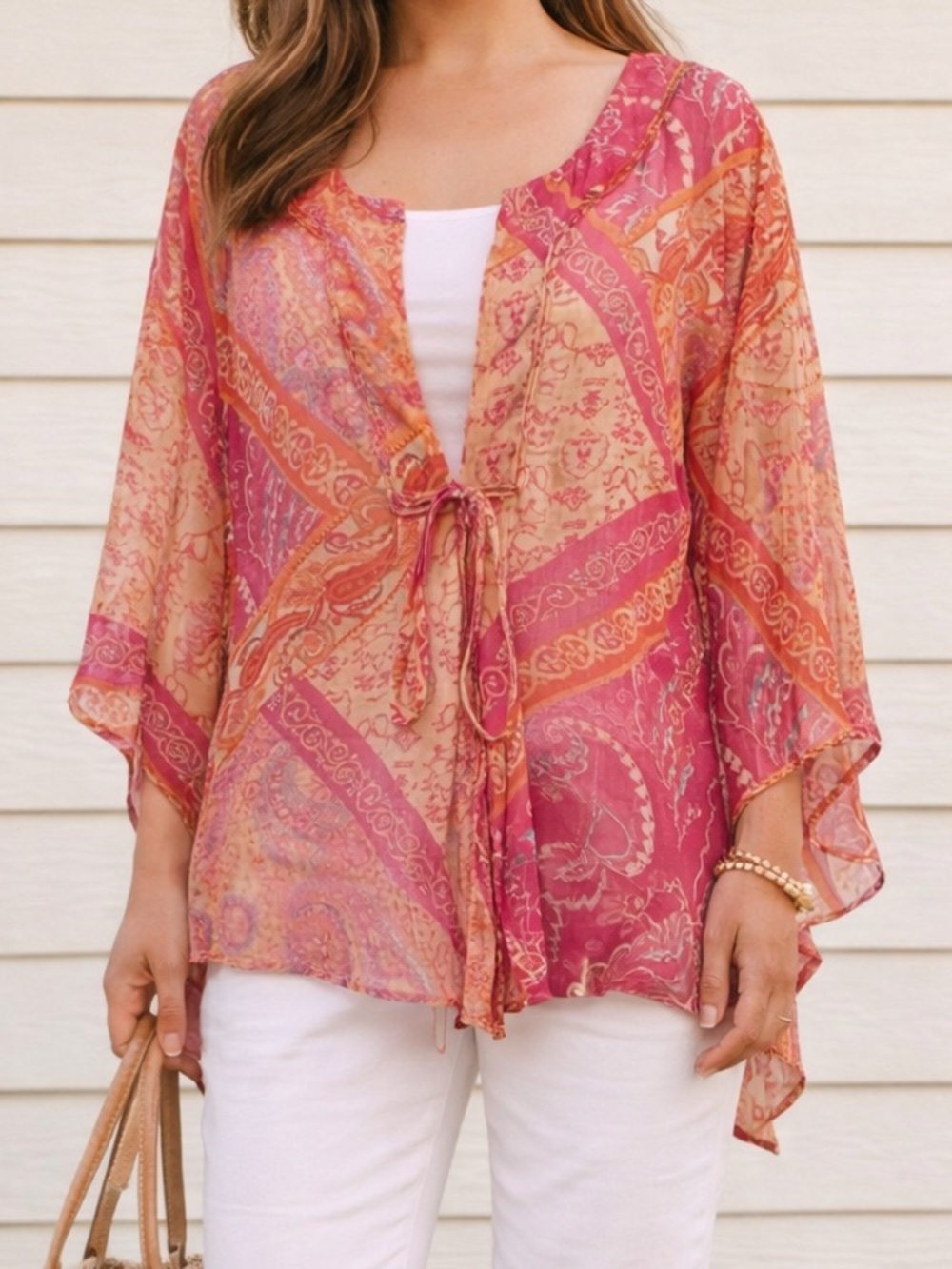 Y2K Paisley Sheer Blouse